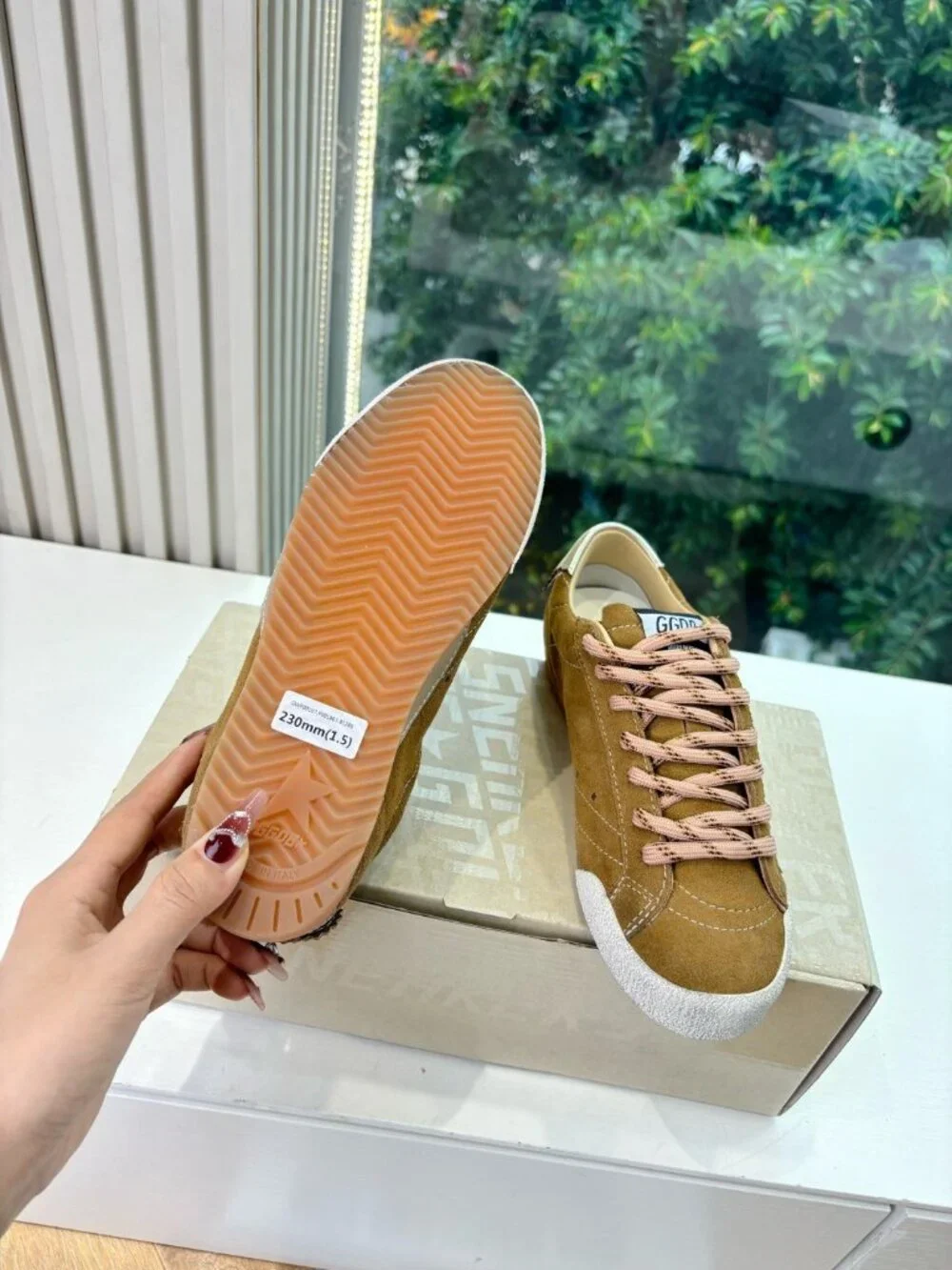 Golden Goose Tan Suede Star-Accent Sneakers - Picture 6 of 9